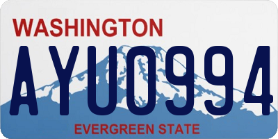 WA license plate AYU0994