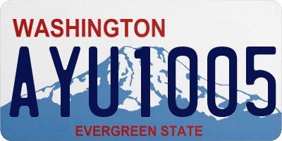 WA license plate AYU1005