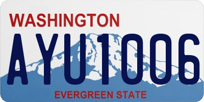 WA license plate AYU1006