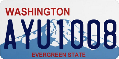 WA license plate AYU1008