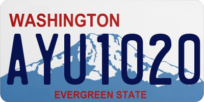 WA license plate AYU1020