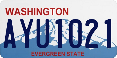 WA license plate AYU1021