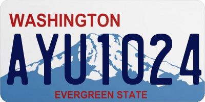 WA license plate AYU1024