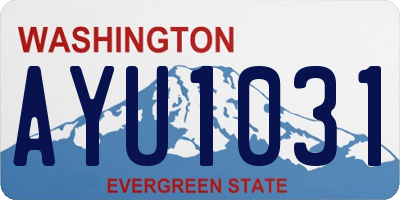 WA license plate AYU1031