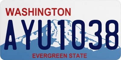 WA license plate AYU1038