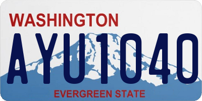 WA license plate AYU1040