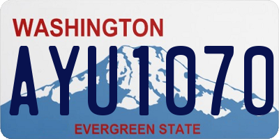 WA license plate AYU1070