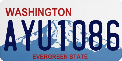 WA license plate AYU1086