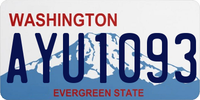 WA license plate AYU1093