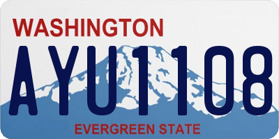 WA license plate AYU1108