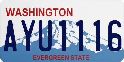 WA license plate AYU1116