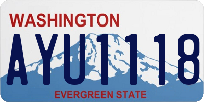WA license plate AYU1118