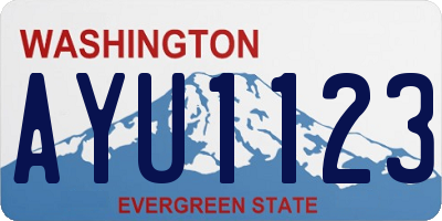 WA license plate AYU1123