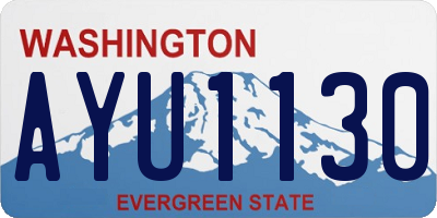 WA license plate AYU1130
