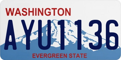 WA license plate AYU1136