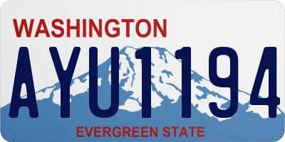 WA license plate AYU1194