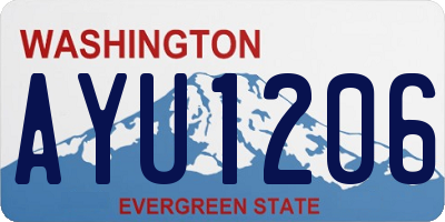 WA license plate AYU1206