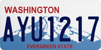 WA license plate AYU1217