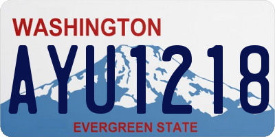 WA license plate AYU1218