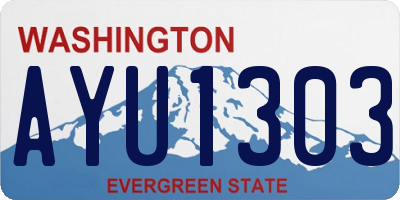 WA license plate AYU1303