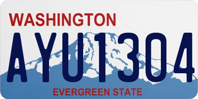WA license plate AYU1304