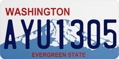 WA license plate AYU1305