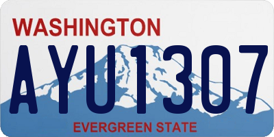 WA license plate AYU1307