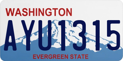 WA license plate AYU1315