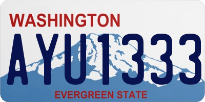 WA license plate AYU1333