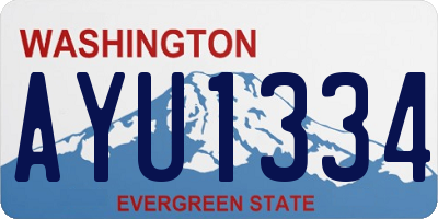 WA license plate AYU1334