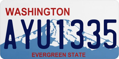WA license plate AYU1335