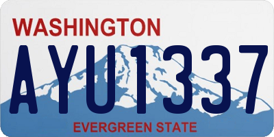WA license plate AYU1337