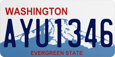WA license plate AYU1346
