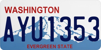 WA license plate AYU1353