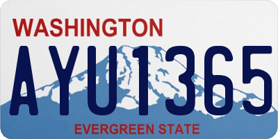 WA license plate AYU1365