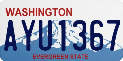 WA license plate AYU1367