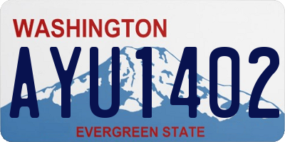 WA license plate AYU1402