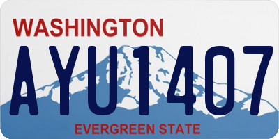 WA license plate AYU1407