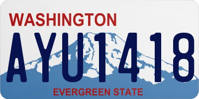WA license plate AYU1418