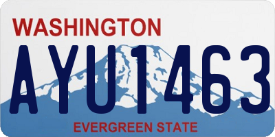 WA license plate AYU1463