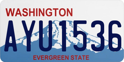 WA license plate AYU1536