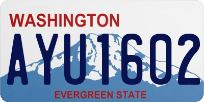 WA license plate AYU1602