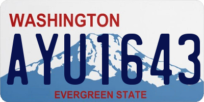 WA license plate AYU1643