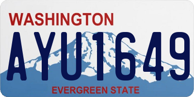WA license plate AYU1649