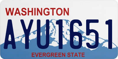 WA license plate AYU1651