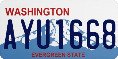 WA license plate AYU1668