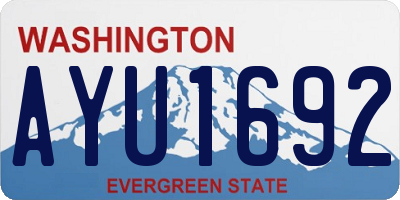 WA license plate AYU1692