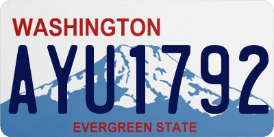 WA license plate AYU1792