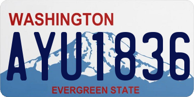 WA license plate AYU1836