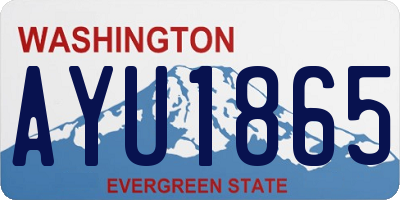 WA license plate AYU1865